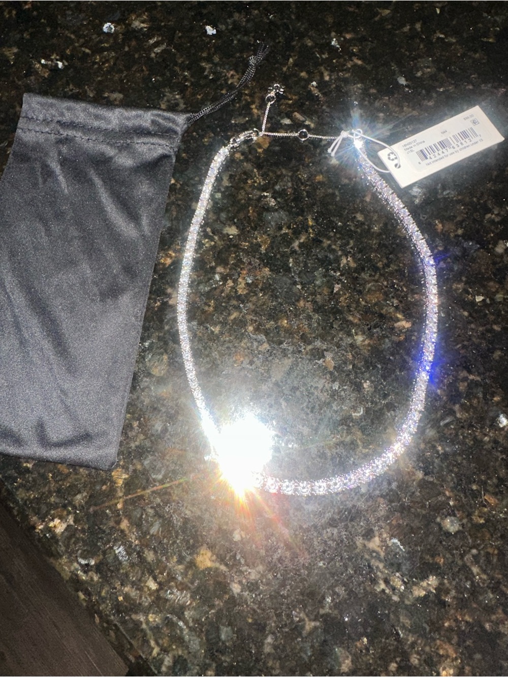 Marchesa Silver-Tone Clear Stone Tennis Necklace - Picture 2 of 4